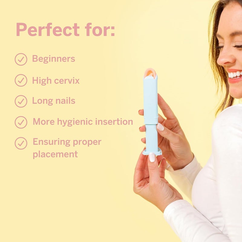 Pixie Cup Pixie Menstrual Disc Applicator for Feminine Care - Inserts Like A Tampon - Every Woman Can Now Use Period Discs - Perfect for Long Nails - Self Sanitizer TPE Properties (Disc Applicator - Blue) - Image 4